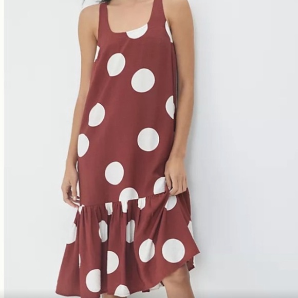 Anthropologie Michaela Flounced Polka Dot Sleeveless Dress - Picture 1 of 7